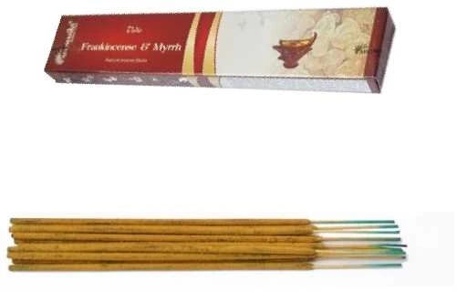 Aromatika Kvepiančios Lazdelės - Vedinė Frankincenso ir Mirros 15g Rankų Darbo Meditacijai