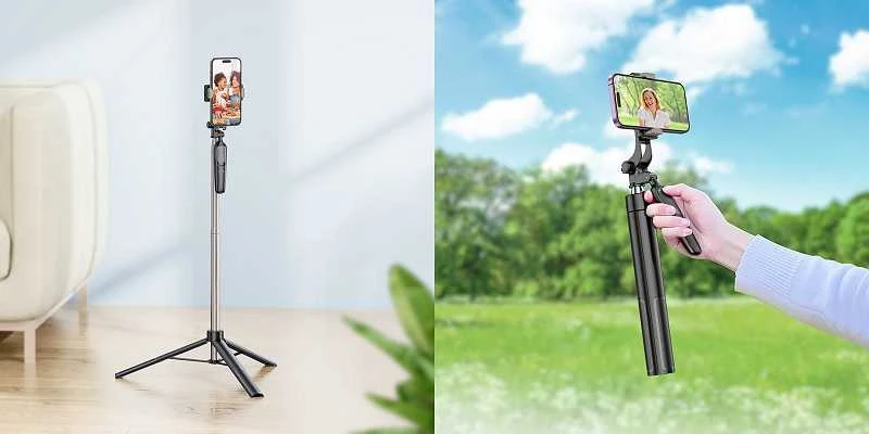 Asmenukių lazda HOCO K19 (Selfie Stick) / trikojis, 157cm, BT