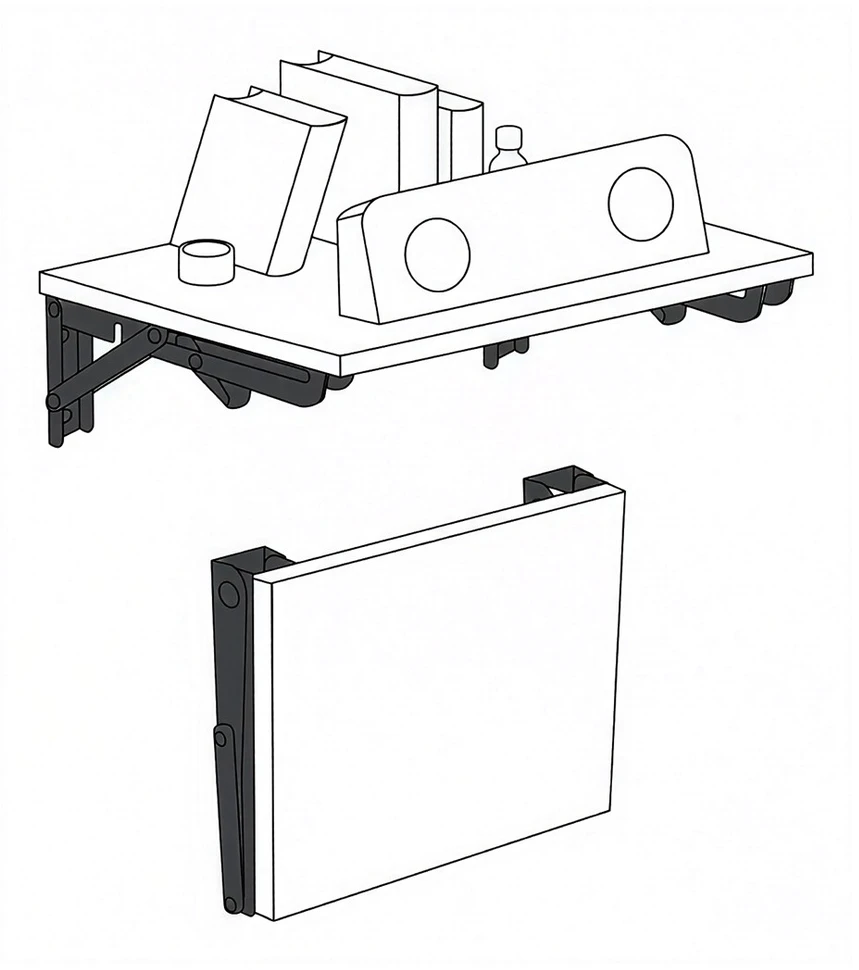 Laikiklis składany półki ściennej Maclean, min 250mm, max 500mm, max 50kg, 2 vnt.,MC-194