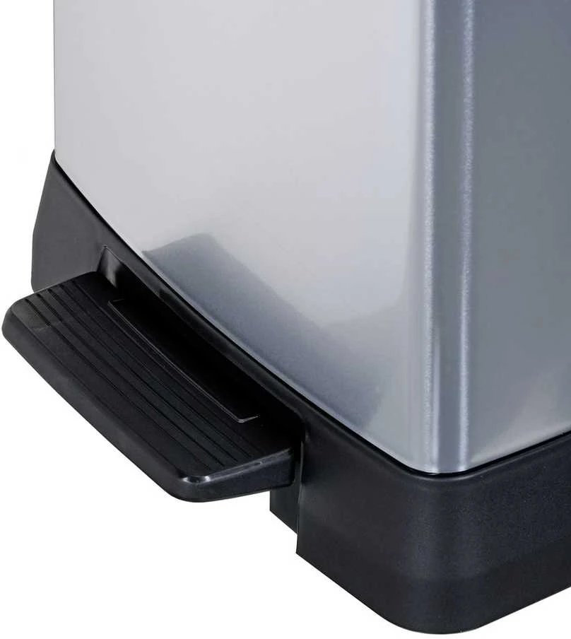 Curver Dviguba šiukšliadėžė su pedalu Deco, sidabrinė, 10l+18l