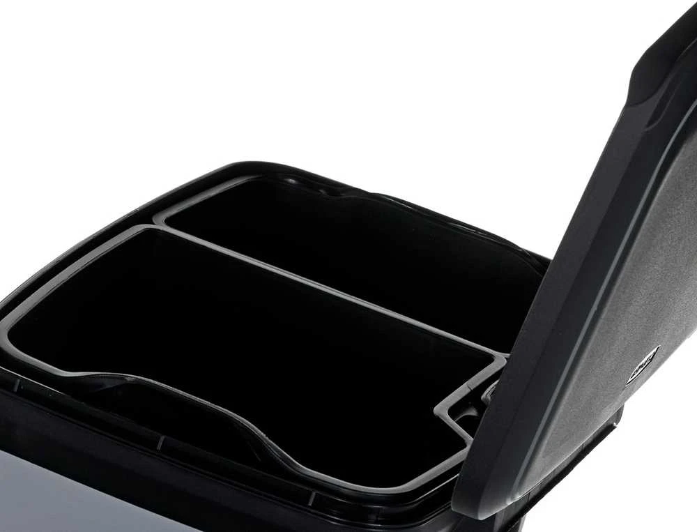 Curver Dviguba šiukšliadėžė su pedalu Deco, sidabrinė, 10l+18l