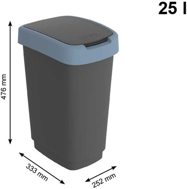 ROTHO Twist Mėlyna - trash bin – 25l