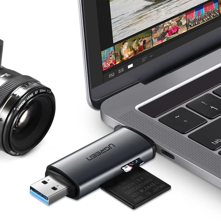 UGREEN USB + USB-C adapteris kortelių skaitytuvas SD + Micro SD