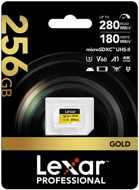 Atminties kortelė LEXAR MICROSD GOLD UHS-II, R280/W100 C10/A1/U3 (V60) 256 GB