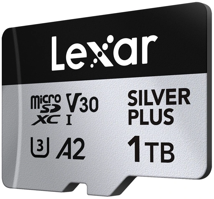 „Lexar“ didelio našumo „Sidabrinis Plus Micro SDXC 1 TB“ atminties kortelė + adapteris