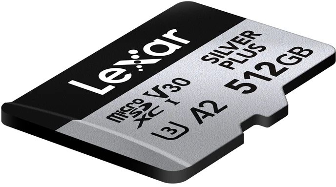 Atminties kortelė Lexar Micro SDXC Professional Sidabrinis Plus UHS-I/U3/A2/4K R205/W150 (V30) 512GB