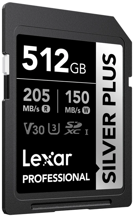 Atminties kortelė Lexar SDXC Professional Sidabrinis Plus UHS-I/U3/A2/4K R205/W150 (V30) 512GB