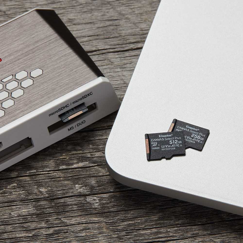 Atminties kortelė Kingston Canvas Select Plus MicroSDXC, 256GB, su SD adapteriu