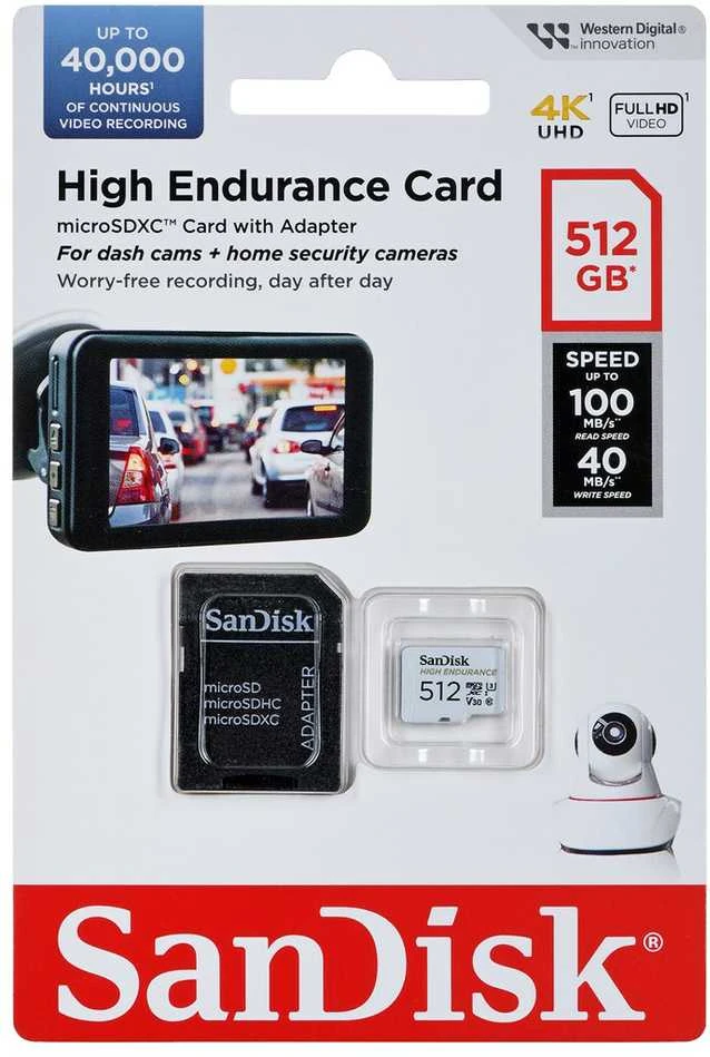 Atminties kortelė MicroSD Kortelė - SanDisk 512GB Klasės 10