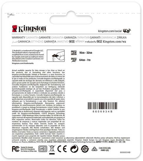 Atminties kortelė Kingston Canvas Select Plus MicroSDXC, 64 GB