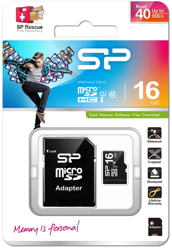 Atminties kortelė Silicon Power | 16 GB | Micro SDHC | Flash atminties klasė 10 | SD adapter