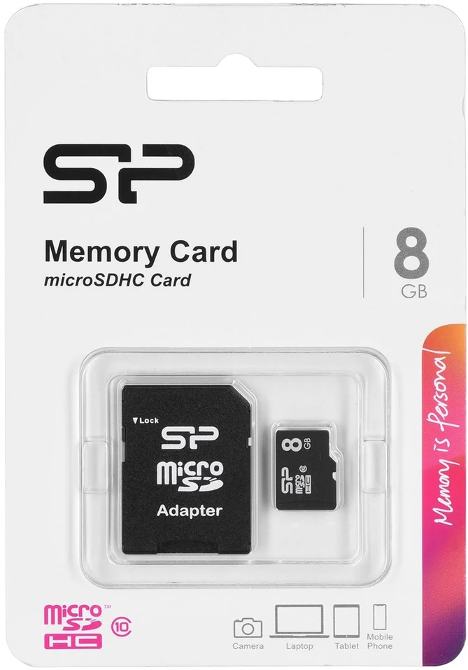 Atminties kortelė Silicon Power | 8 GB | Micro SDHC | Flash atminties klasė 10 | SD adapter
