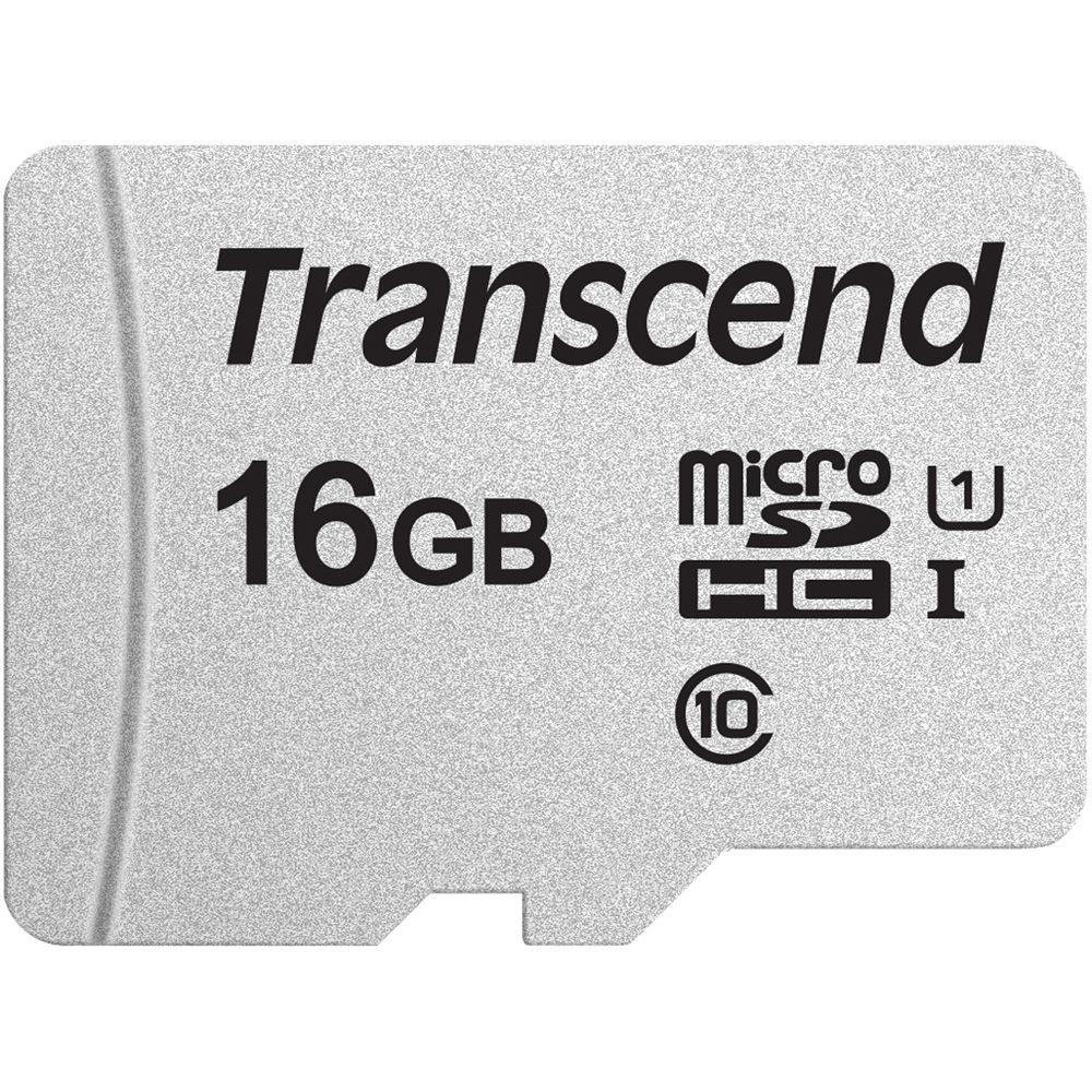 Atminties kortelė su adapteriu Transcend microSDHC USD300S 16GB CL10 UHS-I U3 iki 95MB/S