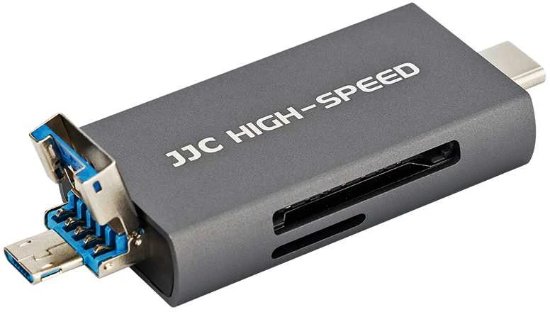 Atminties kortelių skaitytuvas - JJC CR UTC4AC Dual Slot USB 3.1 312MB/s Pilka