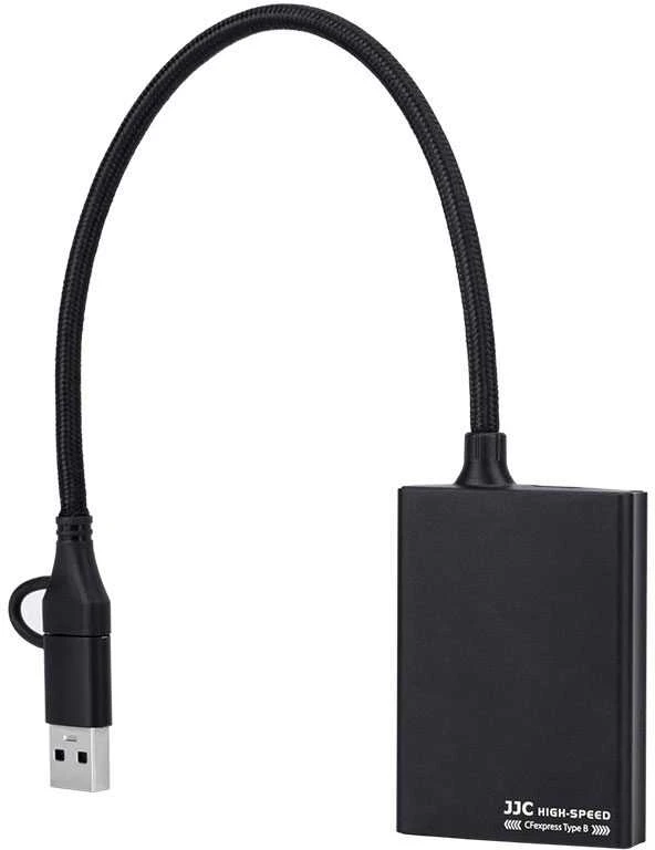 Atminties kortelių skaitytuvas - JJC CR CFB kortelių skaitytuvas USB 3.2 Gen2 Type C/USB A juodas
