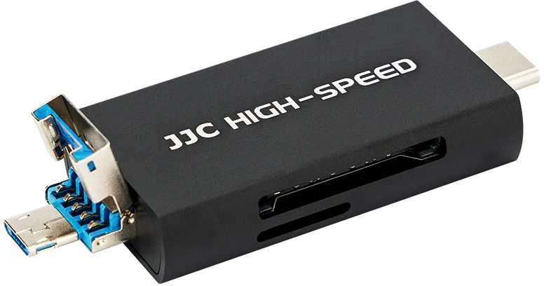Atminties kortelių skaitytuvas - JJC CR UTC4AC USB 3.1, Dual SD/Micro SD, 312MB/s, Juoda