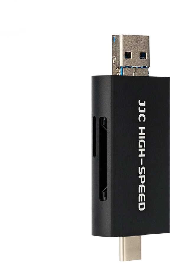 Atminties kortelių skaitytuvas - JJC CR UTC4AC USB 3.1, Dual SD/Micro SD, 312MB/s, Juoda