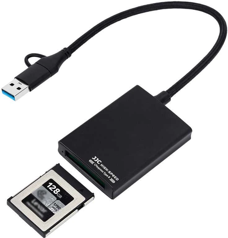 Atminties kortelių skaitytuvas - JJC CR CFB kortelių skaitytuvas USB 3.2 Gen2 Type C/USB A juodas