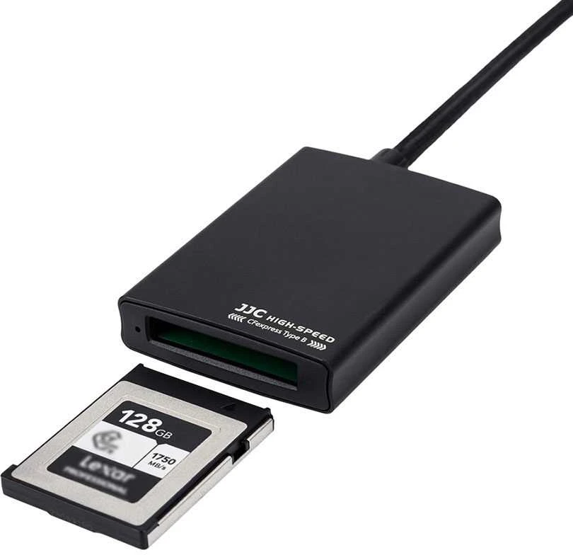 Atminties kortelių skaitytuvas - JJC CR CFB kortelių skaitytuvas USB 3.2 Gen2 Type C/USB A juodas