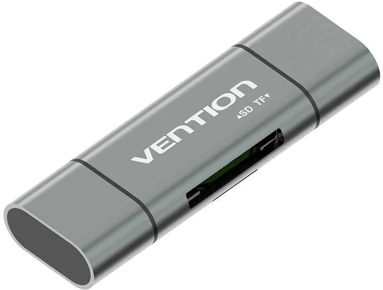 „Vention USB3.0“ daugiafunkcis kortelių skaitytuvas, pilkas, metalinis