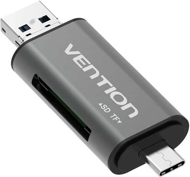 Vention kortelių skaitytuvas su USB-A ir USB-C jungtimis