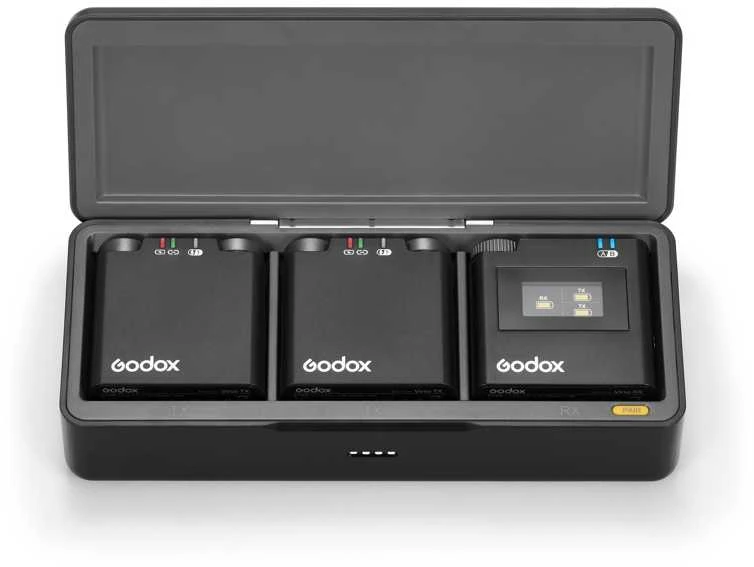 Audio įranga - Godox Virso M2 belaidžio mikrofono sistema, 2 siųstuvai, 650 pėdų nuotolis