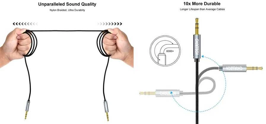 Audio kabelis CHOETECH 3.5mm, M-M, 1.2m