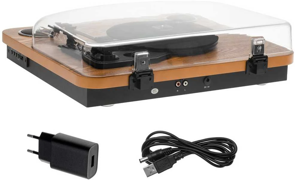Patefonas Adler AD-1914 su USB ir Bluetooth, rudos medienos spalvos