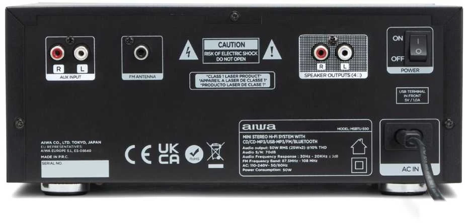 Muzikinis centras Aiwa MSBTU-550 home garso sistema Home audio micro system 50 W Juodas