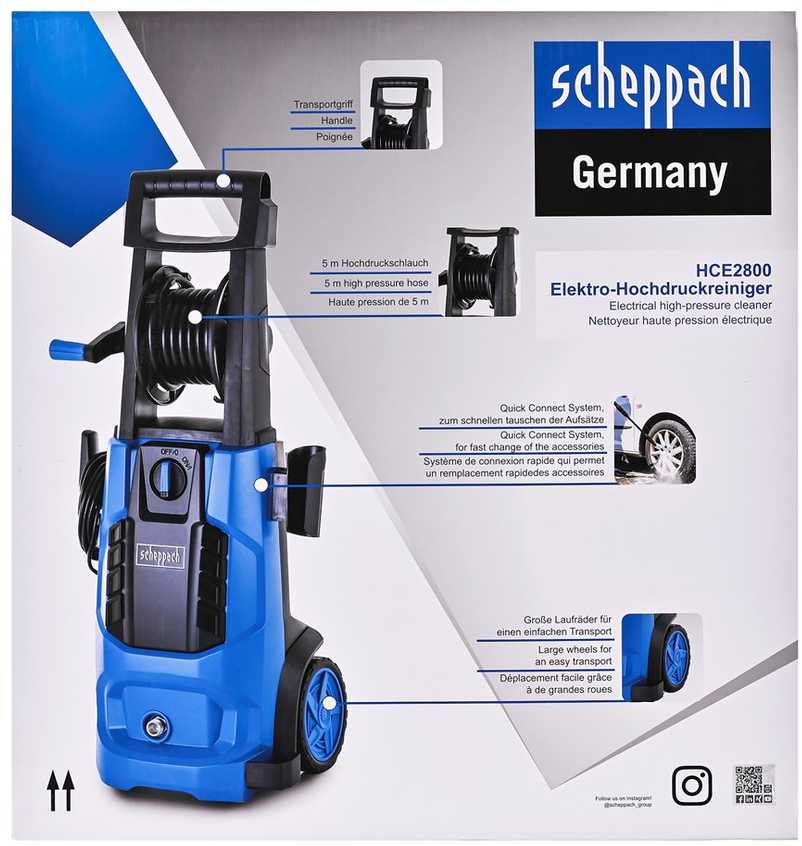 Scheppach aukšto slėgio plovimo įrenginys HCE2800