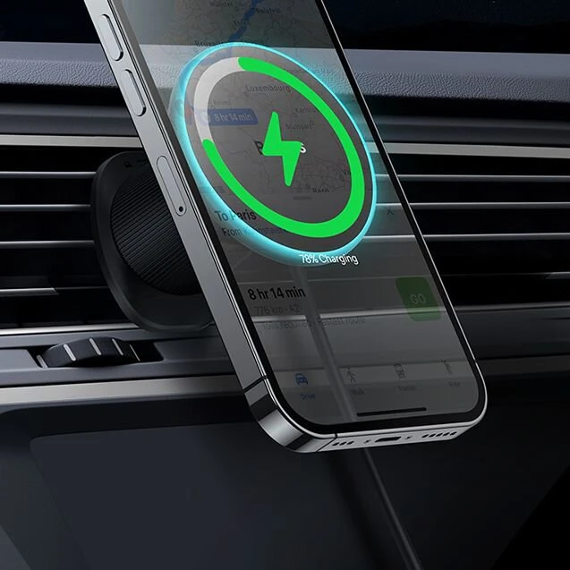 Magnetinis automobilinio telefono laikiklis Baseus su belaidžiu įkrovimu CW01 (juodas)