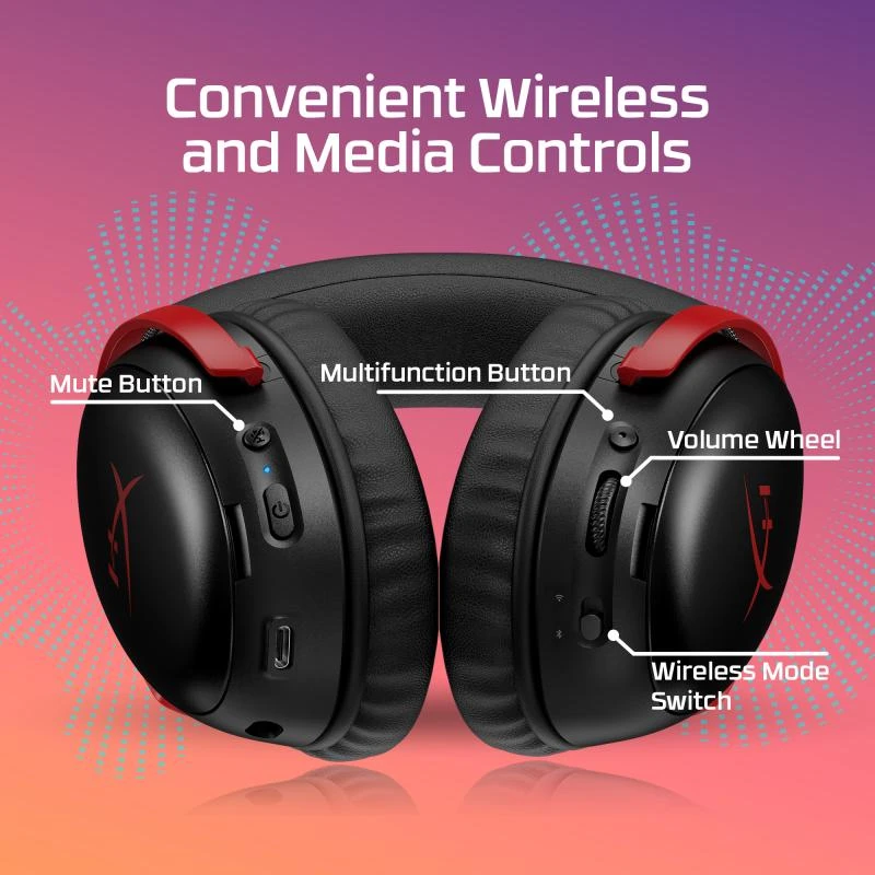 HyperX Cloud III S Belaidės Juodas (Juodos) Belaidės Žaidimų Ausinės