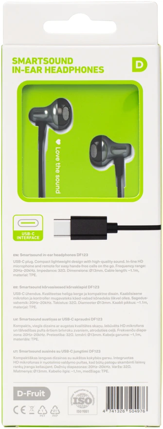 Ausinės - D-Fruit DF123 USB-C
