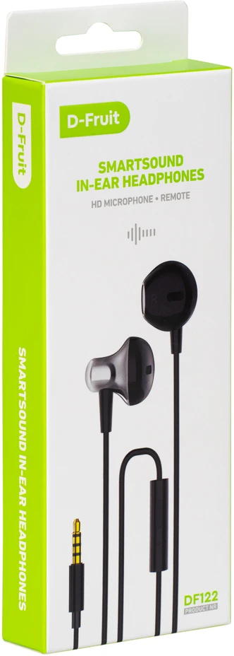 Ausinės - D-Fruit SmartSound DF122 3,5 mm Juodos