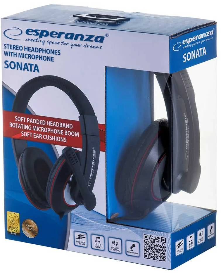 Stereo ausinės su mikrofonu - Esperanza Sonata EH118