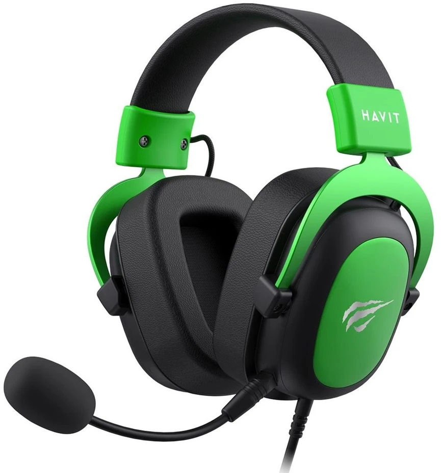 Havit H2002d Ausinės su laidu su lankeliu ant galvos Gaming Juodas, Žalias