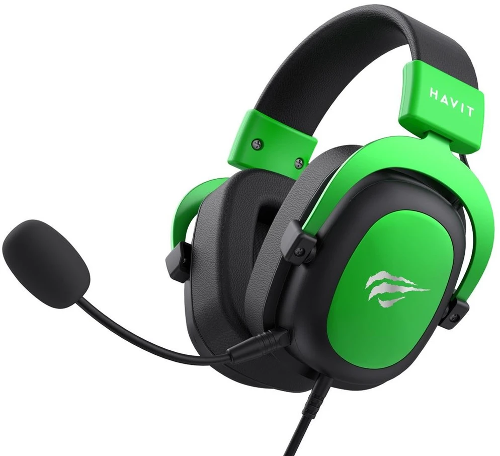 Havit H2002d Ausinės su laidu su lankeliu ant galvos Gaming Juodas, Žalias