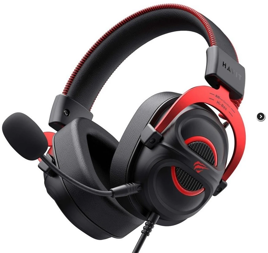 Havit H2002E Pro Ausinės su laidu su lankeliu ant galvos Gaming Juodas, Raudona