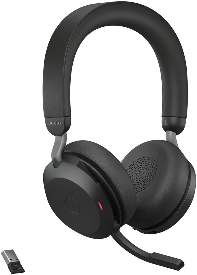 JABRA Evolve2 75 Ausinės on-ear Bluetooth belaidės aktyvus triukšmo slopinimas USB-A noise isolating juodas Optimised skirta UC