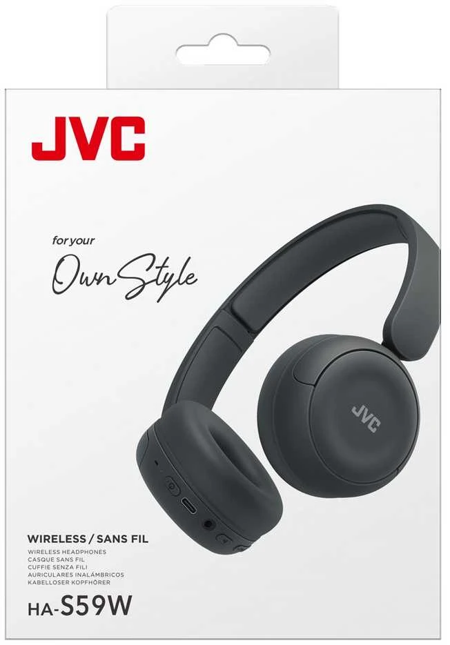 JVC, HA-S59W-BU, matinės juodos sp. dinaminės ausinės, mikrofonas