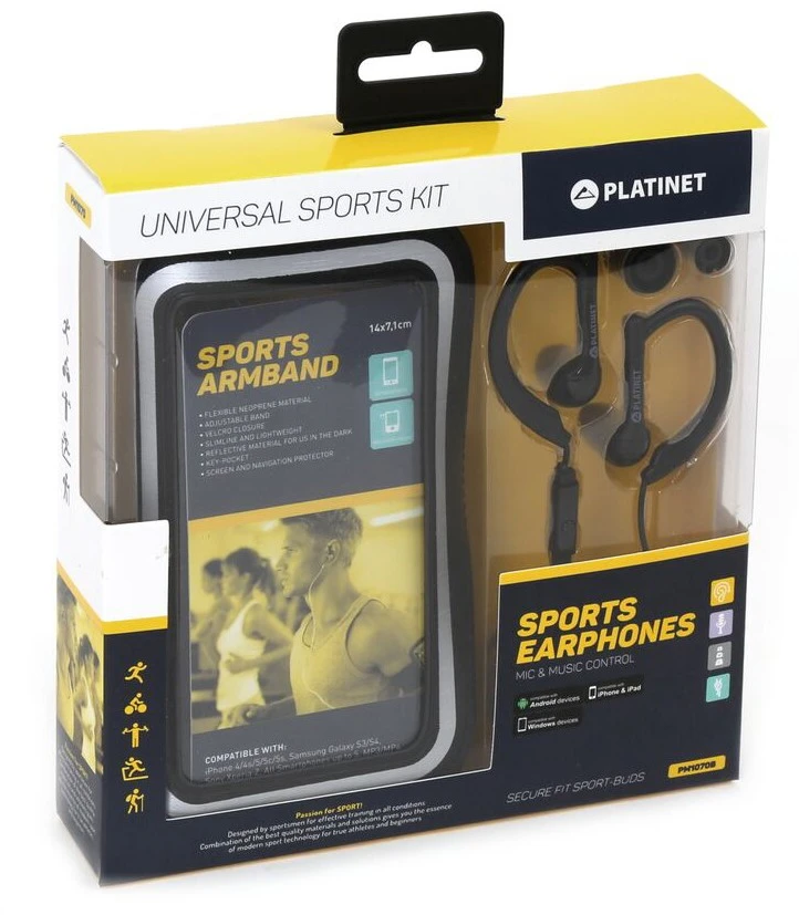 Ausinės - Platinet Universalus Sportinis Rinkinys Juodas 42926