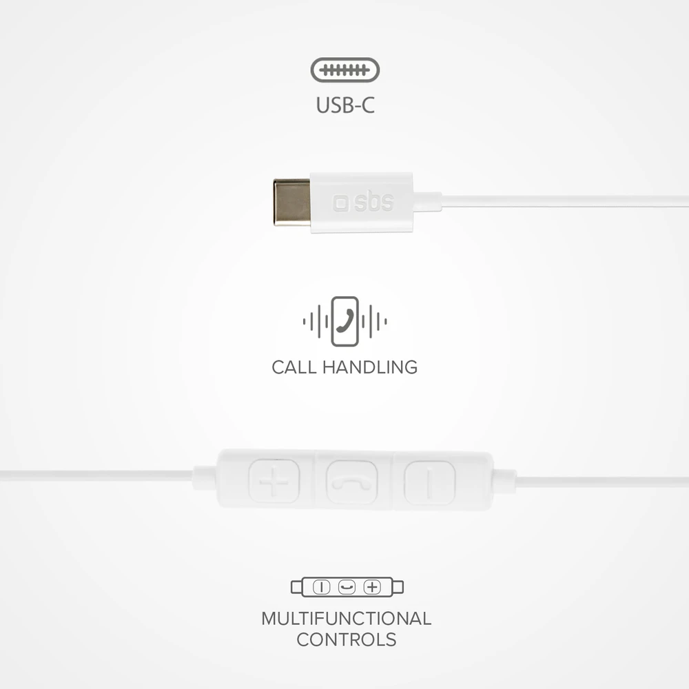 Ausinės - SBS Studio Mix 65c USB-C Baltos
