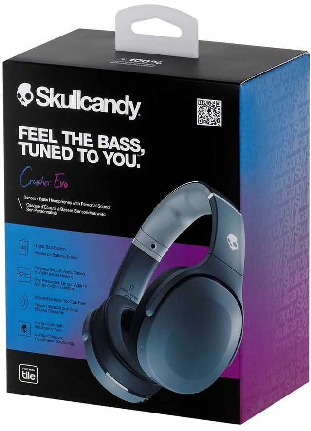 Skullcandy Crusher Evo™ Sensory Bass belaidės ausinės, Pilkos spalvos