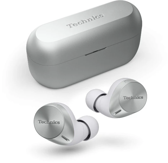 Ausinės - Technics EAH-AZ60M2ES, Sidabrinės, 8 mm, LDAC, ANC, Qi, IPX4