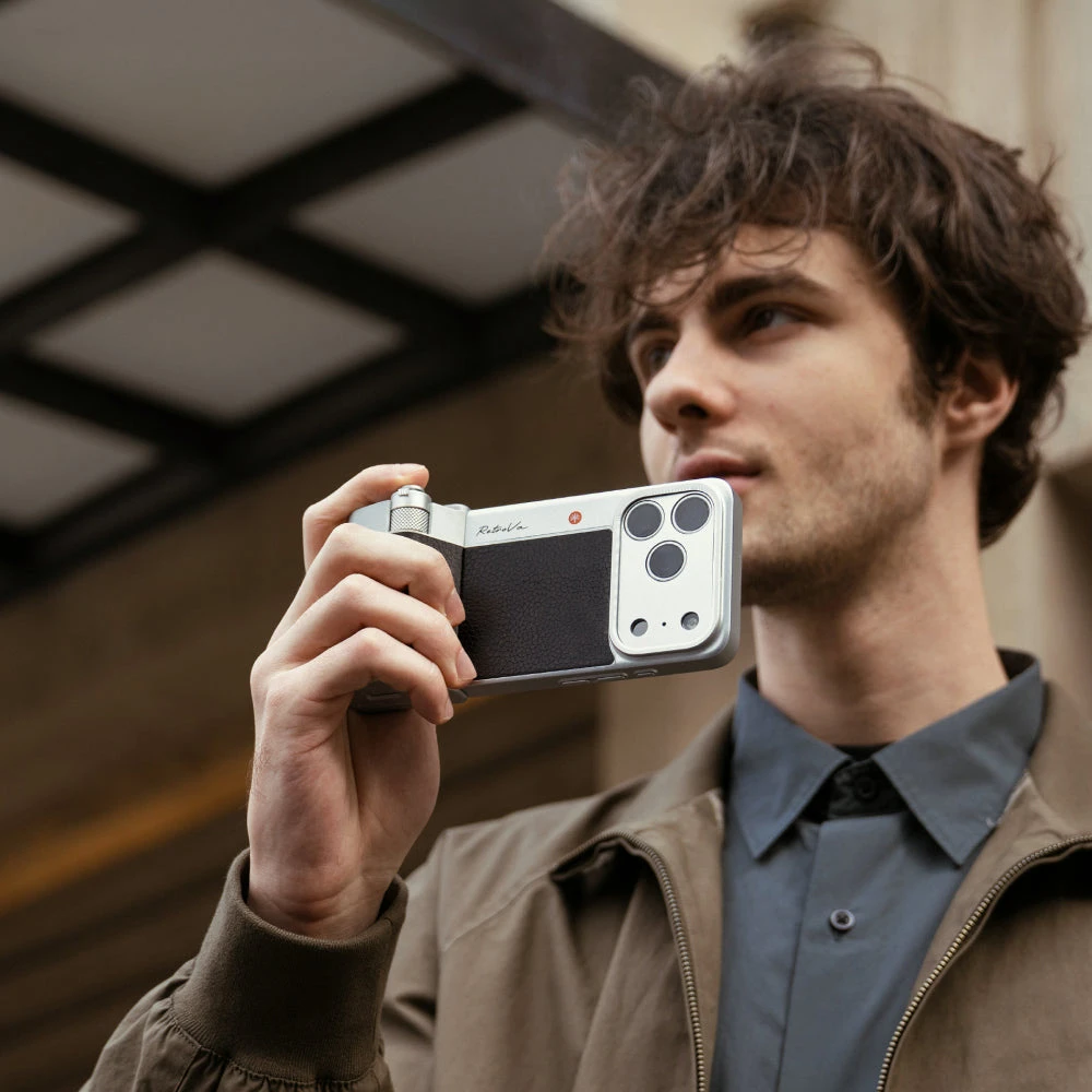 Ausinės Telefono fotoaparato rankena - PGYTECH Retrova Grip Kit iPhone 17 Pro Max grafito juoda