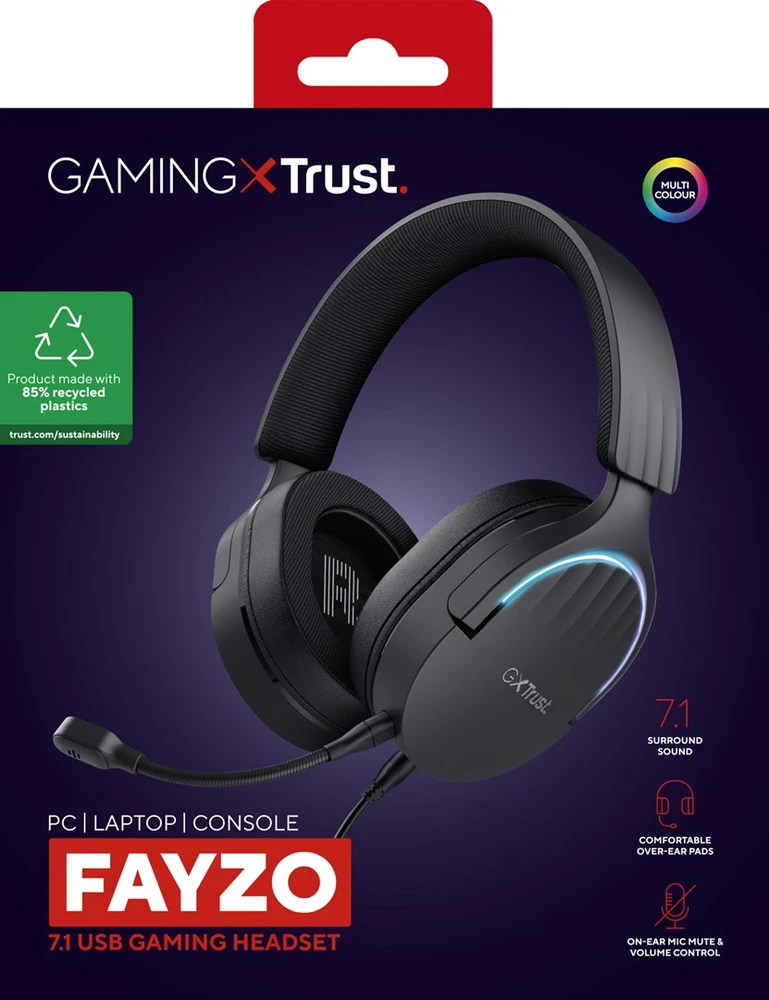 Trust GXT 490 Fayzo 7.1 USB laidinės ausinės (Juodos)