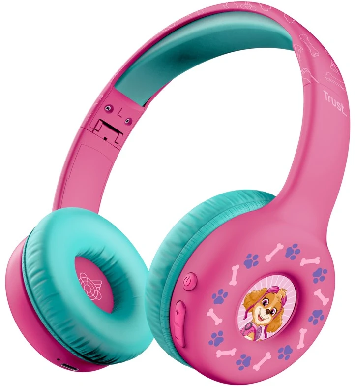 Auriculares inalámbricos para niños TRUST Nouna de PAW Patrol, spalva rosa