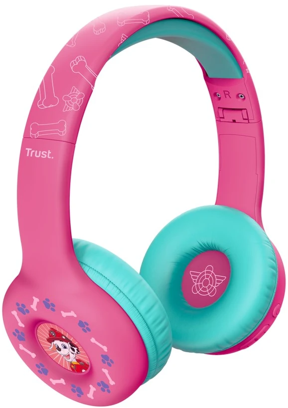 Auriculares inalámbricos para niños TRUST Nouna de PAW Patrol, spalva rosa