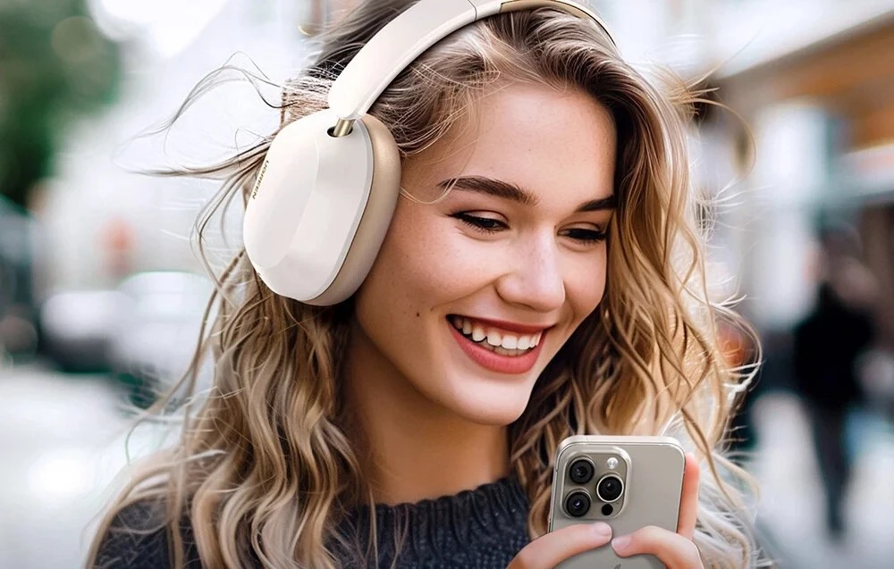 Ausinės - Ugreen HiTune Max 5C HP203, Bluetooth 5.4, Hi-Res Audio, ANC, Juoda