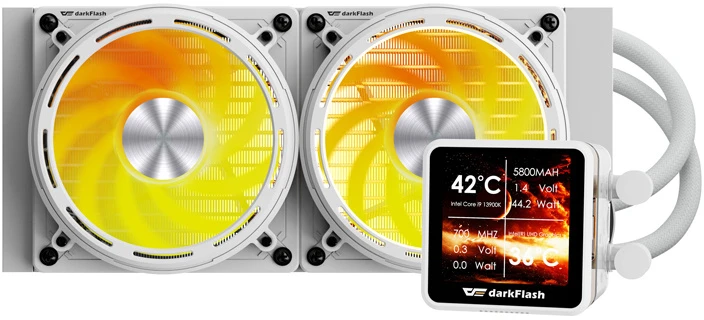 Aušinimo sistema - darkFlash DE240 vandens aušinimo sistema 315W TDP ARGB balta